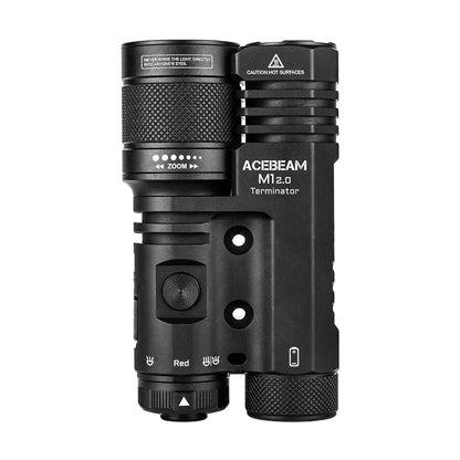 Acebeam Terminator M1 2.0 – Dual Head Zoomable LEP + LED Flashlight with Red Light **Will ship around August 16th***