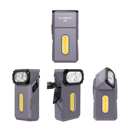 “Klarus E8 triple light tactical EDC flashlight – Compact versatile everyday carry torch”