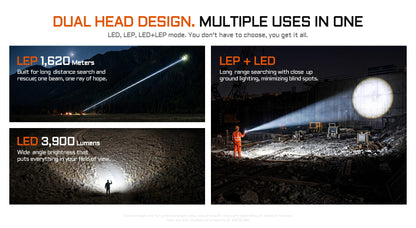 Acebeam Terminator M1 2.0 – Dual Head Zoomable LEP + LED Flashlight with Red Light **Will ship around August 16th***