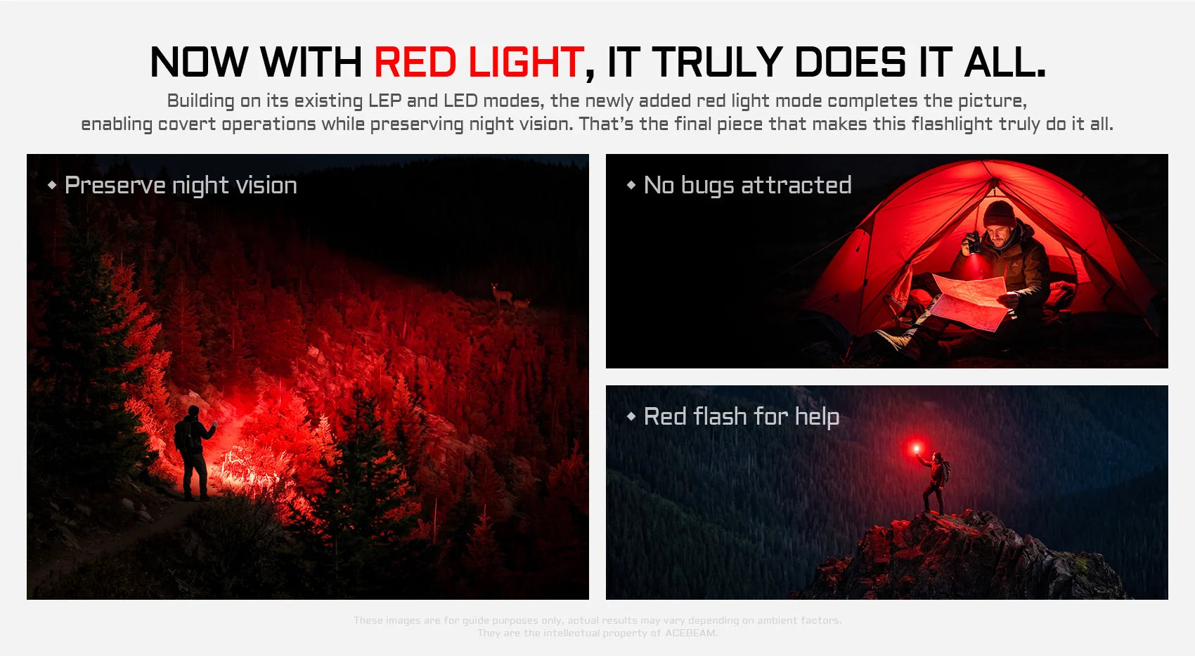 Acebeam Terminator M1 2.0 – Dual Head Zoomable LEP + LED Flashlight with Red Light **Will ship around August 16th***