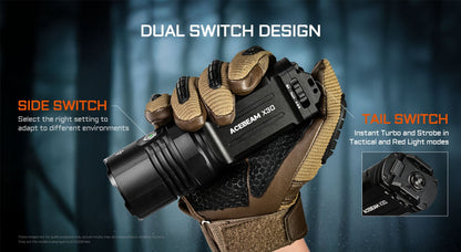 “Acebeam X30 high-power dual-source search light – Long-range professional LED flashlight”