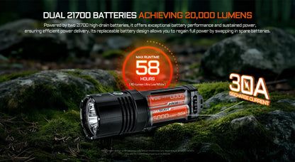 “Acebeam X30 high-power dual-source search light – Long-range professional LED flashlight”