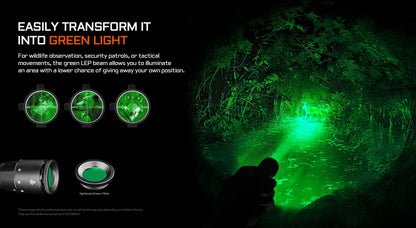“Acebeam W20 LEP flashlight with wide-angle spill – long-range high-performance search light”