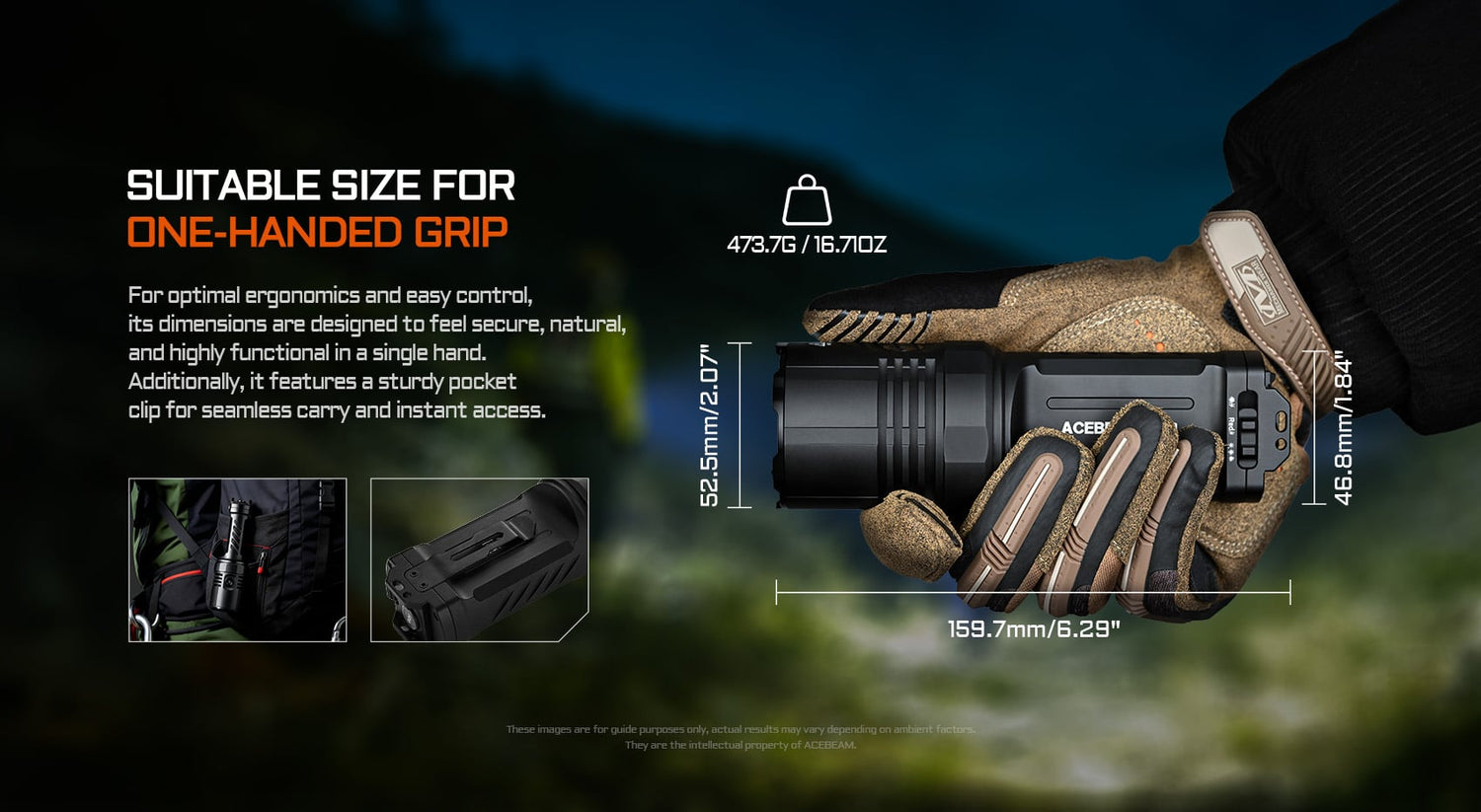 “Acebeam X30 high-power dual-source search light – Long-range professional LED flashlight”