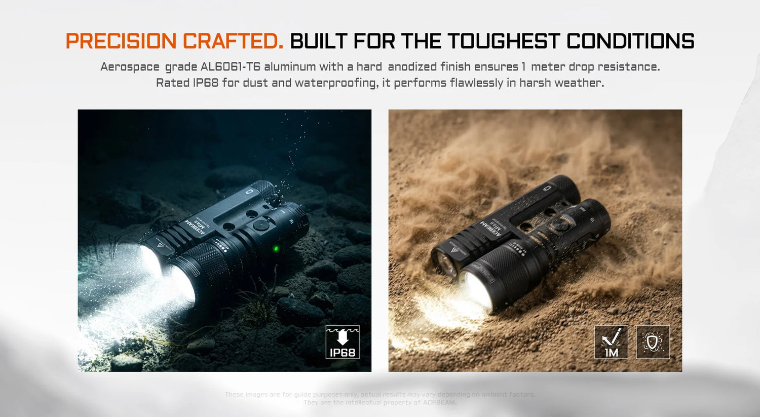 Acebeam Terminator M1 2.0 – Dual Head Zoomable LEP + LED Flashlight with Red Light **Will ship around August 16th***