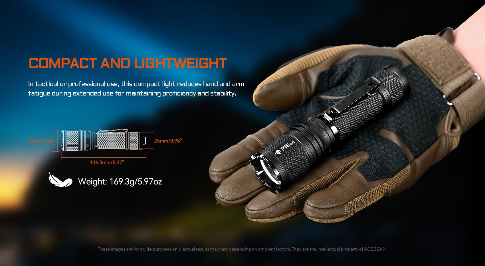 Acebeam P16 2.0 tactical flashlight – High-lumen durable duty torch