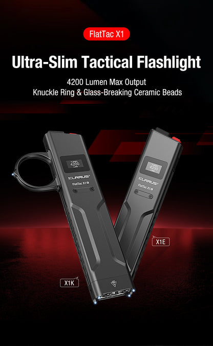 “Klarus FlatTac X1 ultra slim EDC flashlight – Compact tactical everyday carry torch”