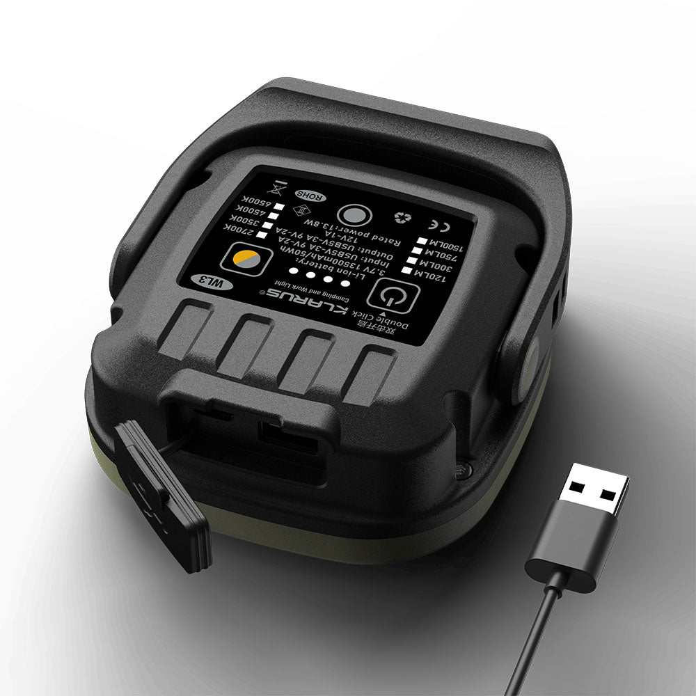 “Klarus WL3 1500 lumens LED work light – Rechargeable portable work light with selectable options”