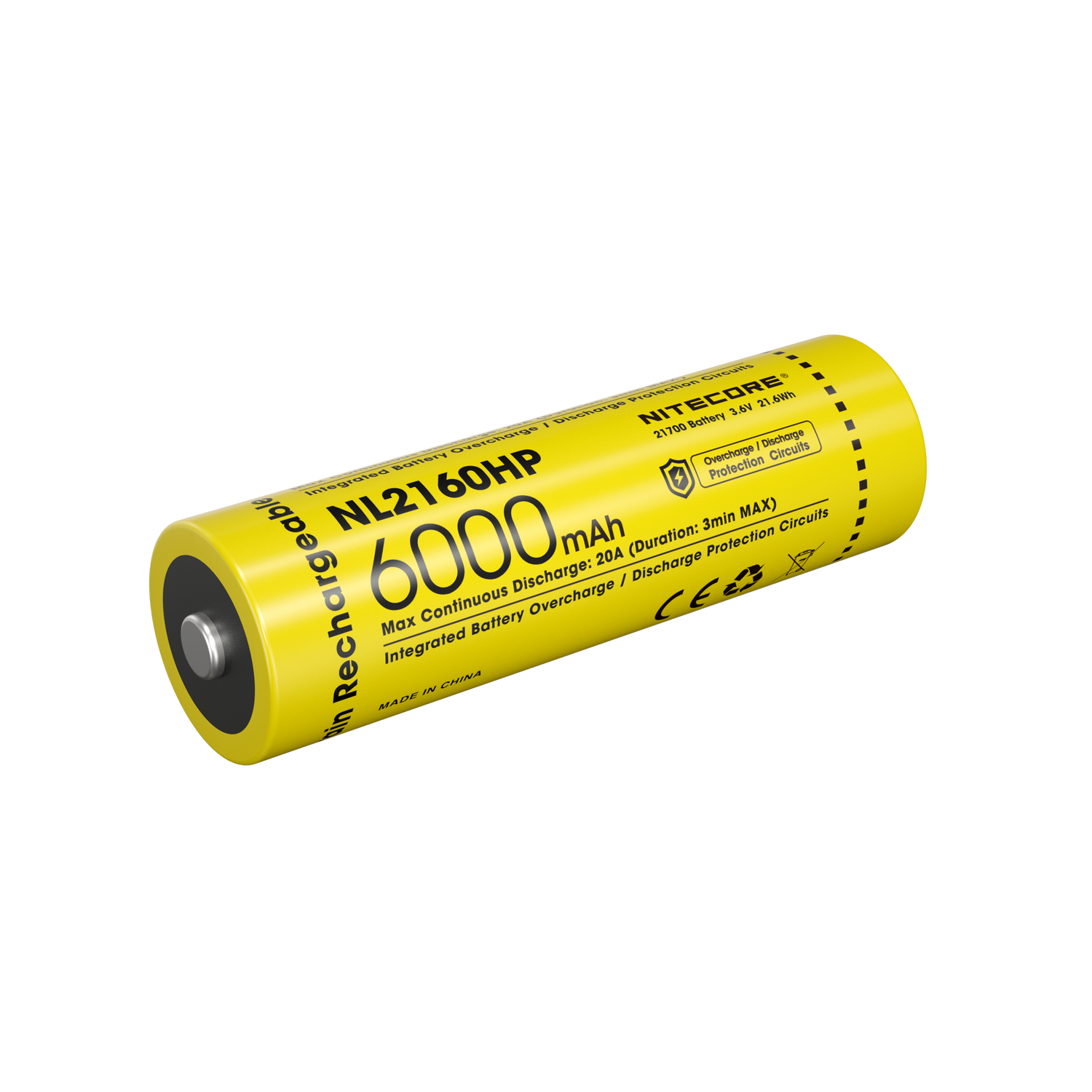 “Nitecore NL2160HP 6000mAh 21700 rechargeable Li-ion battery – High-capacity flashlight battery”