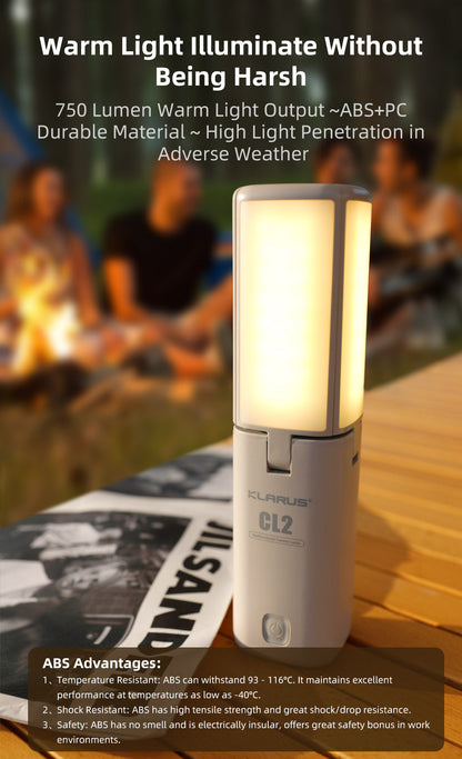 “Klarus CL2 multifunctional outdoor lantern – Rechargeable portable camping light with options”