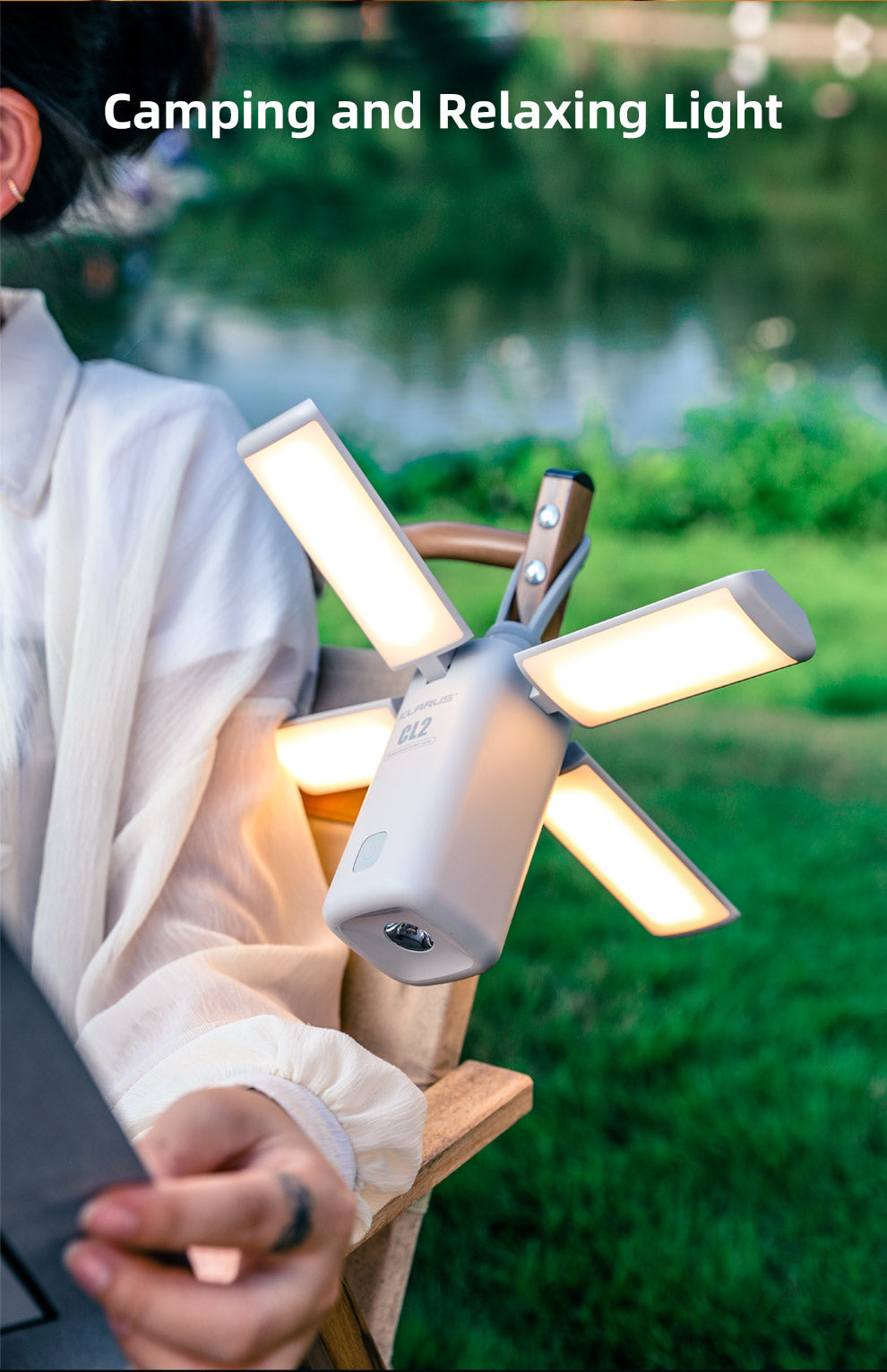 “Klarus CL2 multifunctional outdoor lantern – Rechargeable portable camping light with options”