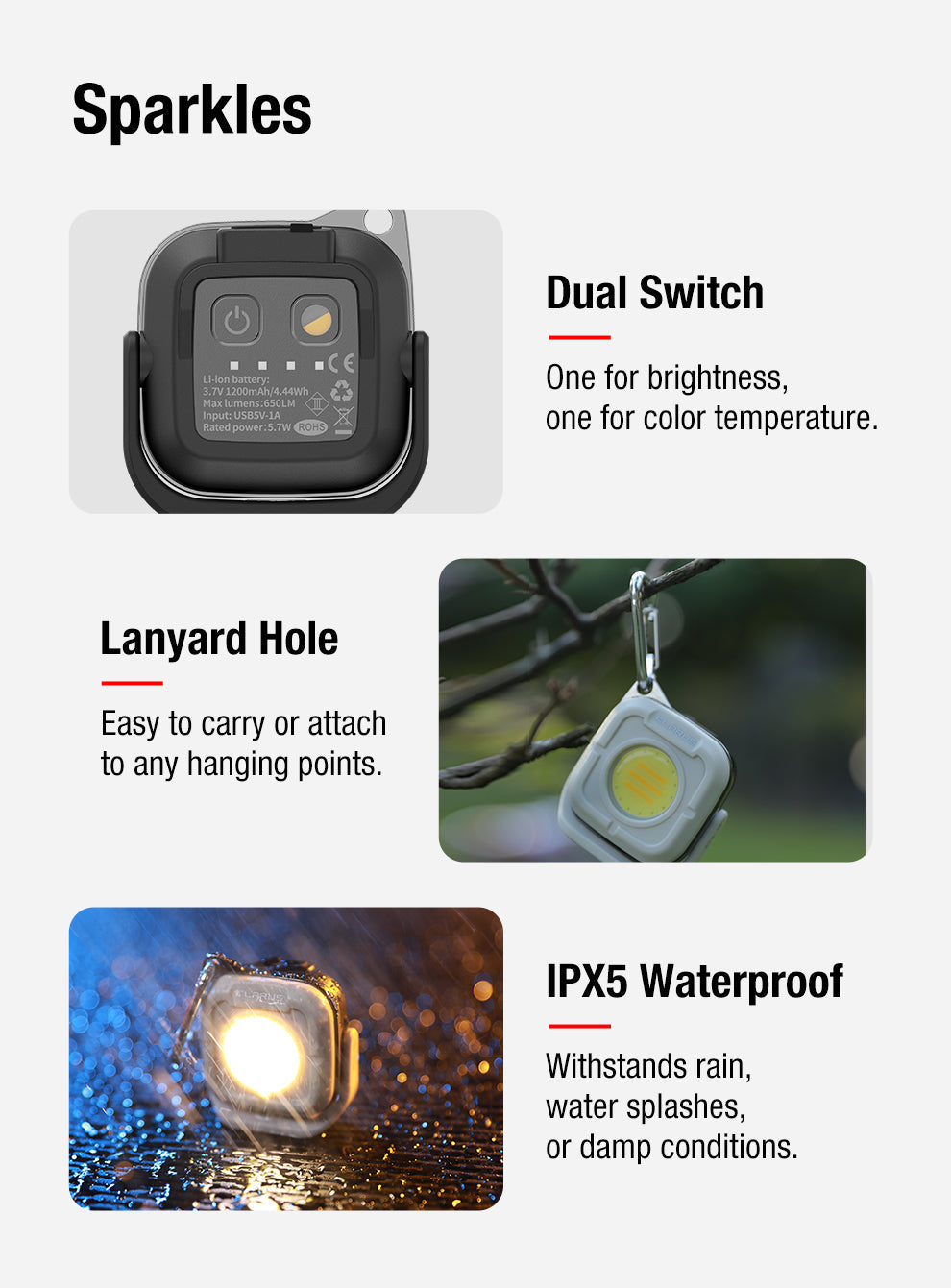 “Klarus CL5 multifunctional mini camping lantern – Compact rechargeable outdoor lantern with options”