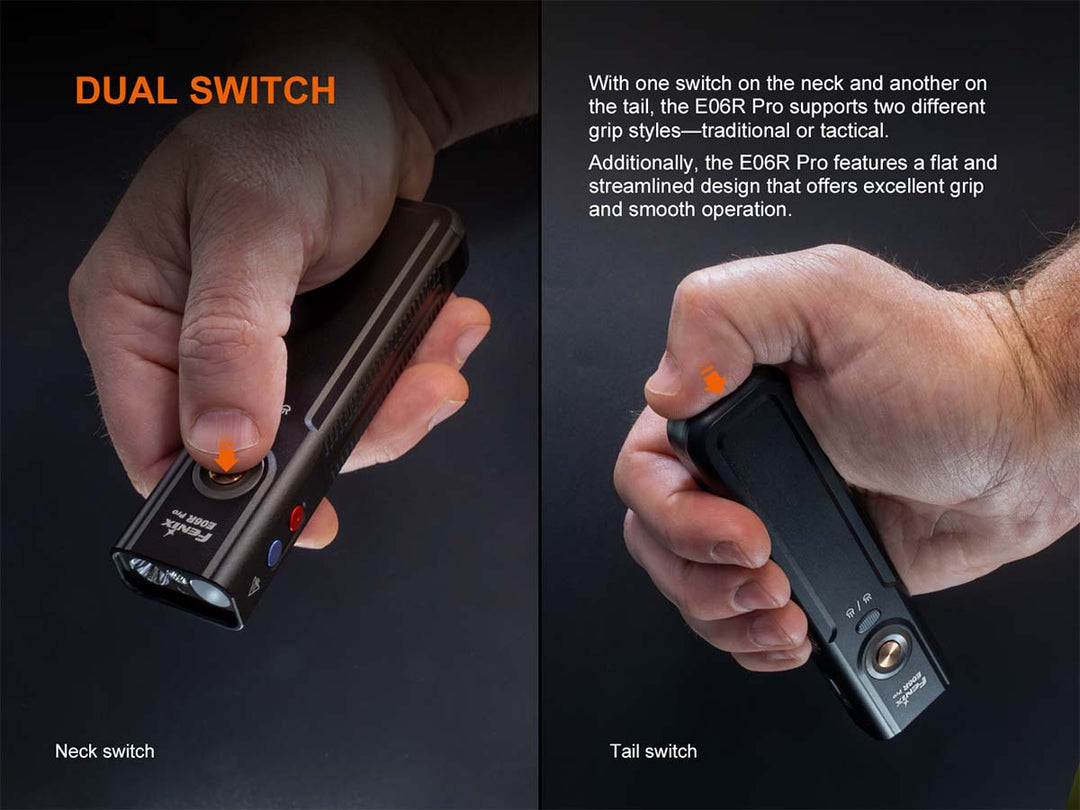 “Fenix E06R Pro 1600 lumens LED flashlight – Compact rechargeable EDC torch”