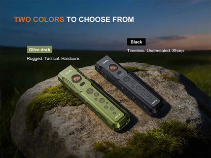 Fenix E08R UE – Flat EDC Flashlight with Green Laser, Body Lights &amp; Digital Dice - Options