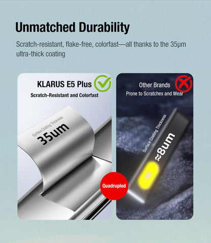 Klarus E5 Plus Ultra Slim Tactical EDC Flashlight - Options