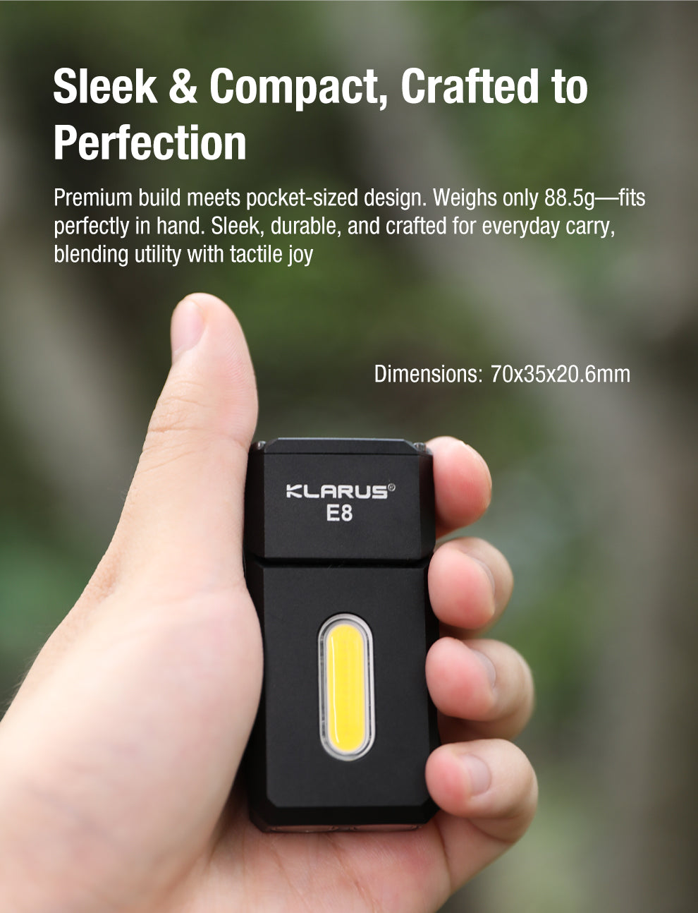 Klarus E8 Triple Light Tactical EDC Flashlight - Options