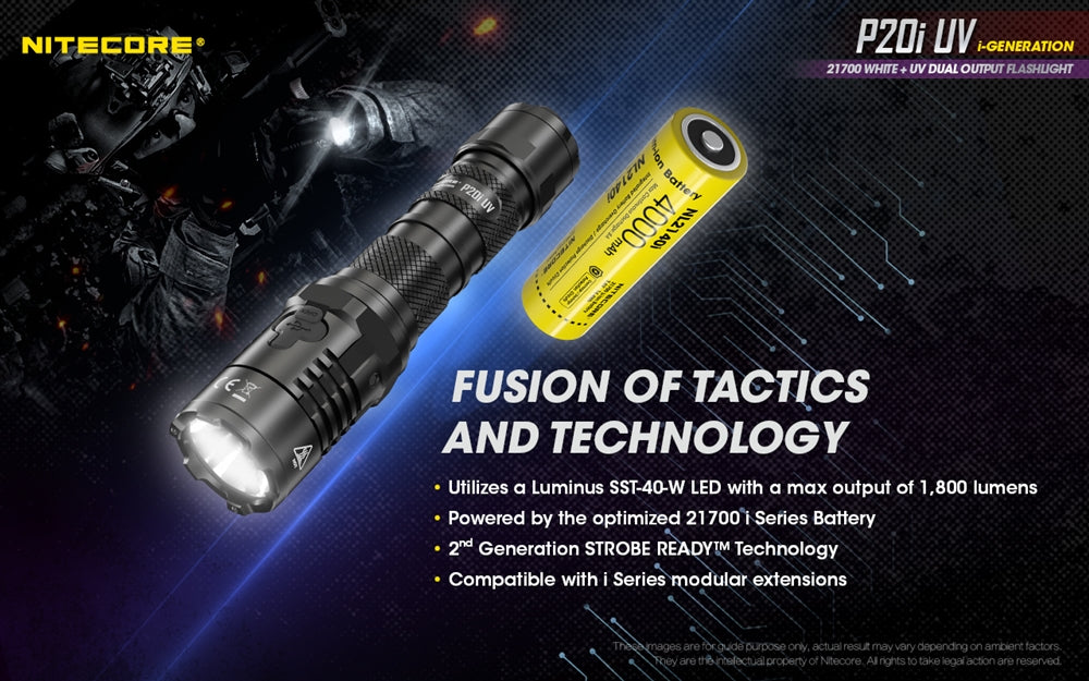 “Nitecore P20i 1800 lumen UV tactical flashlight – Rechargeable high-output duty torch”