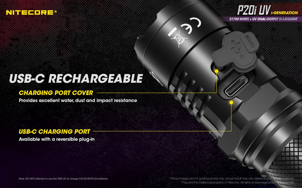 “Nitecore P20i 1800 lumen UV tactical flashlight – Rechargeable high-output duty torch”