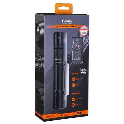 Fenix PD36R Pro compact rechargeable tactical LED flashlight with USB-C fast charging