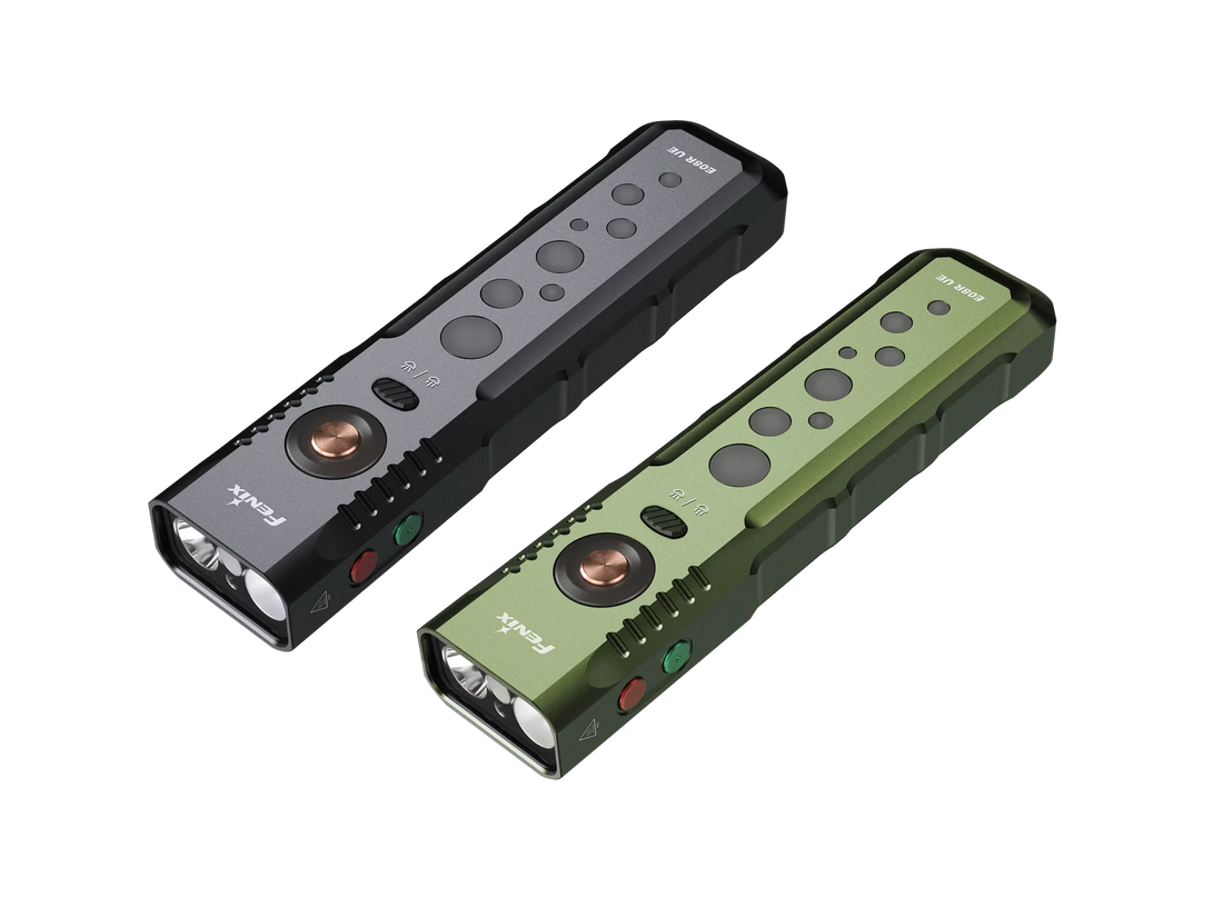 Fenix E08R UE – Flat EDC Flashlight with Green Laser, Body Lights &amp; Digital Dice - Options