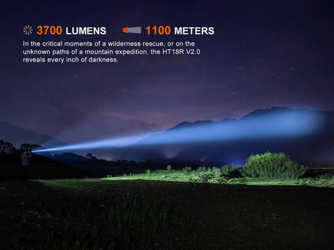 Fenix HT18R V2.0 LED Long-Range Rechargeable Flashlight