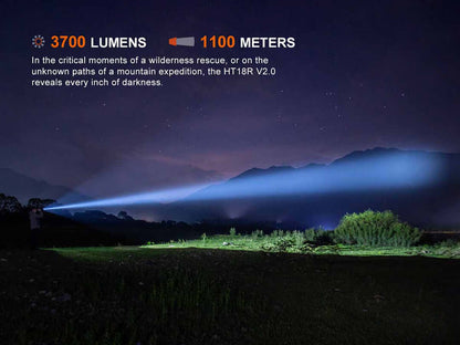 Fenix HT18R V2.0 LED Long-Range Rechargeable Flashlight