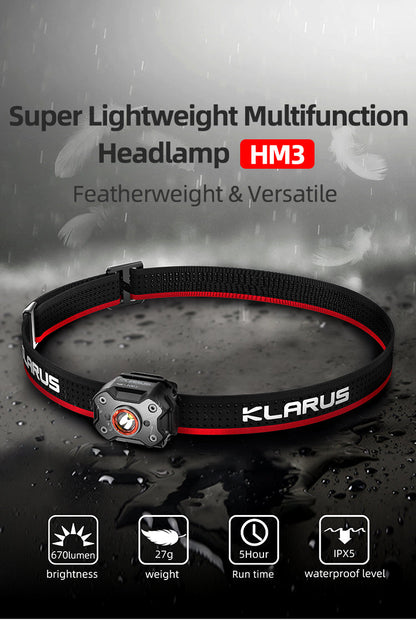 “Klarus HM3 smart-sensing micro LED headlamp – Lightweight rechargeable headlamp for outdoor use”