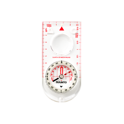 Suunto A-30 SH Metric baseplate compass with glow markings and metric scales for outdoor navigation