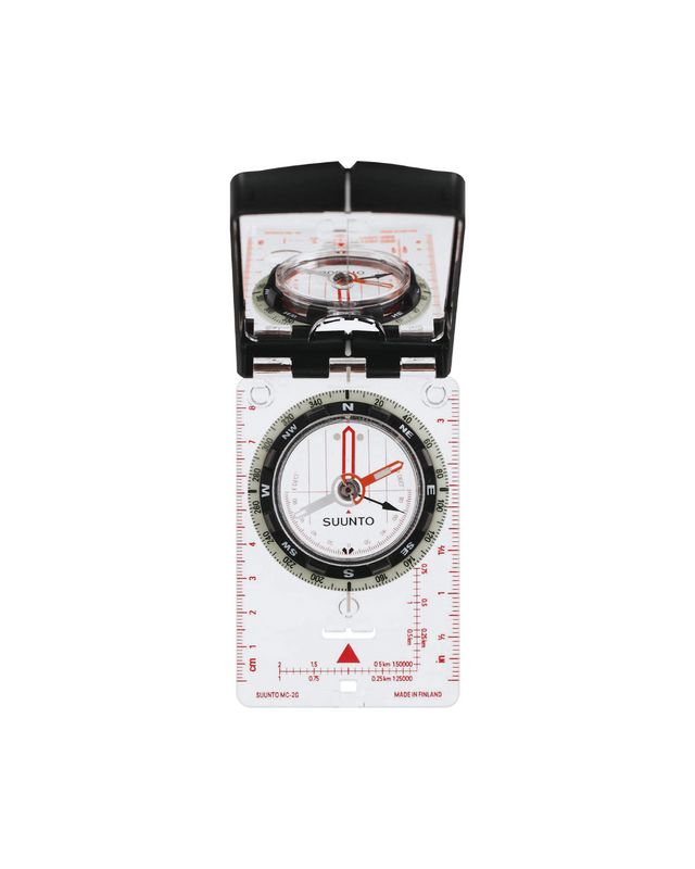 Suunto MC-2 NH G Mirror Compass with global needle, sighting mirror, and declination adjustment for professional outdoor navigation