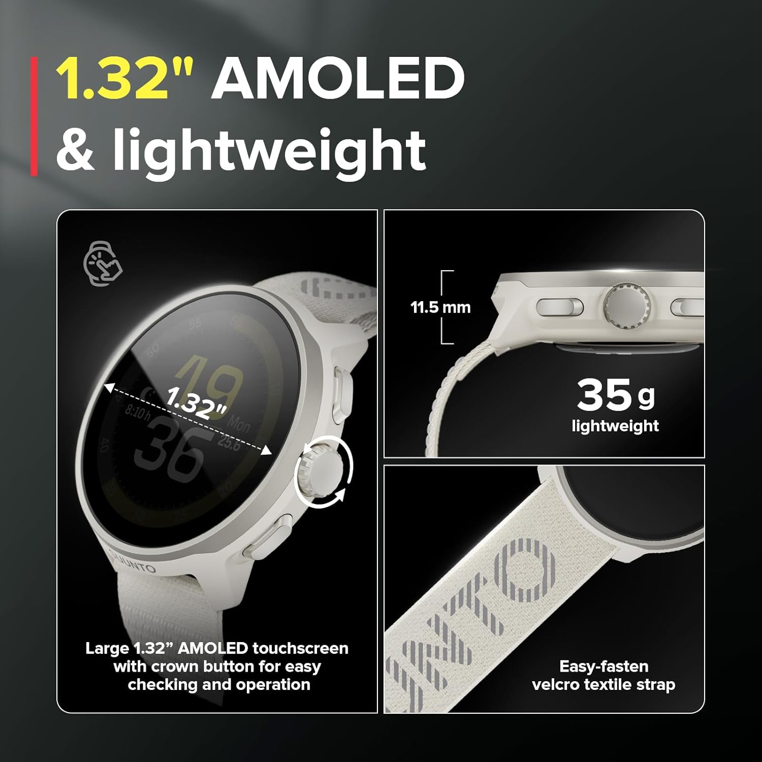 Suunto Run Sports Watch with GPS tracking, heart rate monitor, and performance metrics for cycling, running, and endurance training