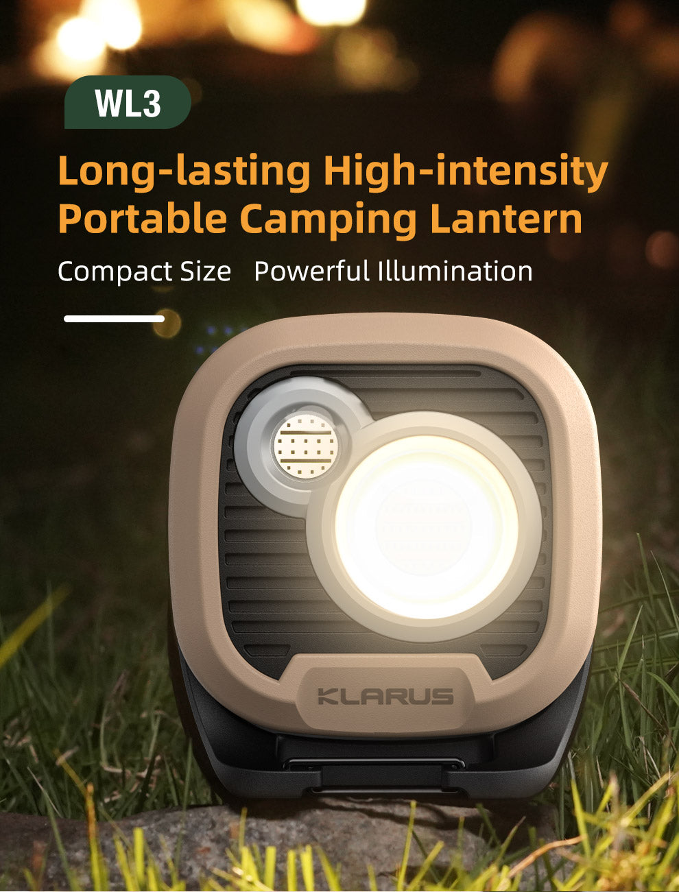 “Klarus WL3 1500 lumens LED work light – Rechargeable portable work light with selectable options”