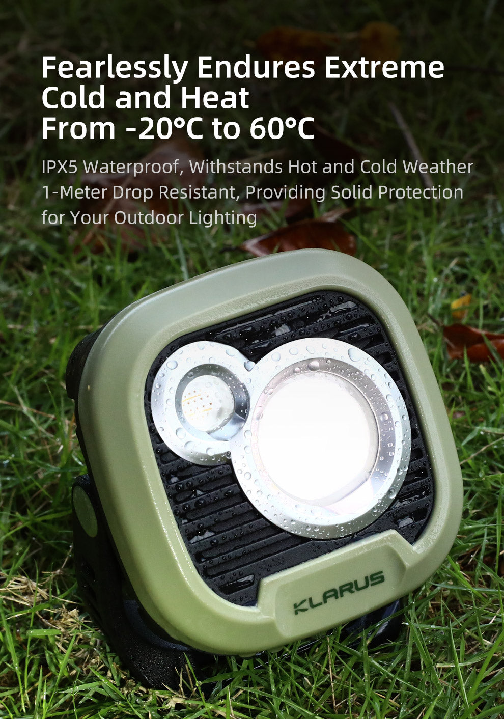 “Klarus WL3 1500 lumens LED work light – Rechargeable portable work light with selectable options”