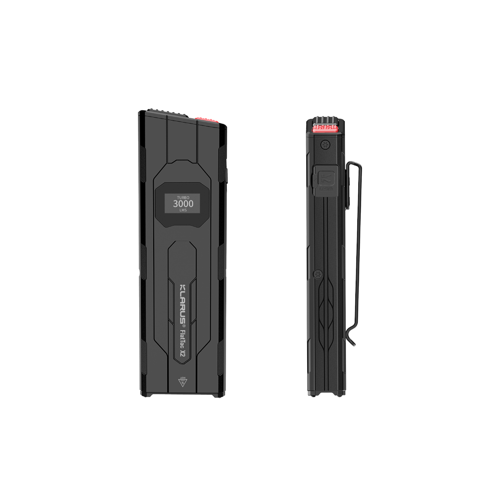 “Klarus FlatTac X2 ultra slim EDC flashlight – Compact flat tactical everyday carry torch”