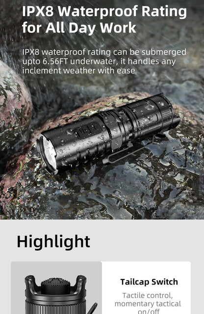 “Klarus XT1C Pro professional helmet-mounted flashlight – Compact high-output tactical light”