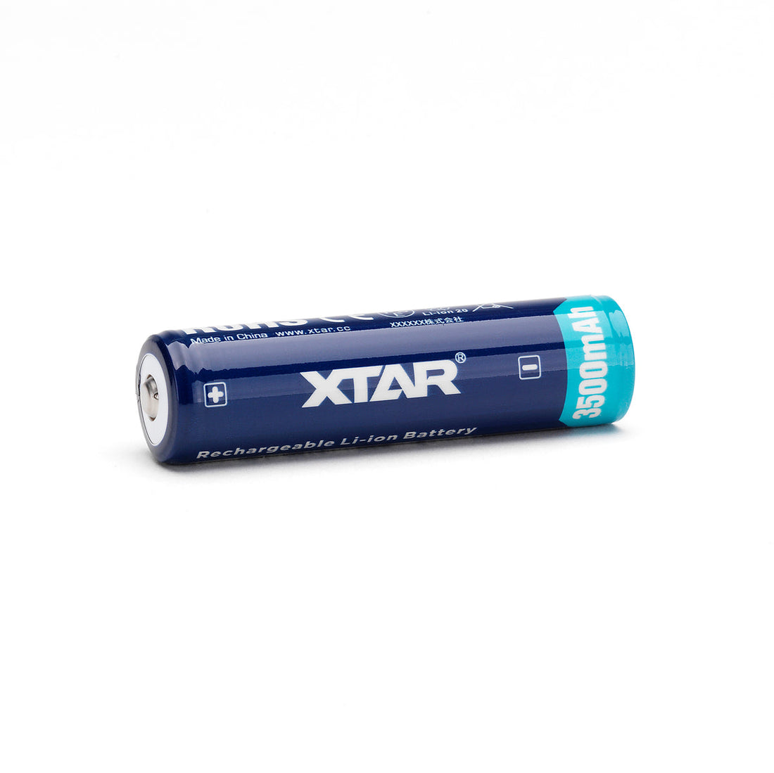 “XTAR 18650 3500mAh button top rechargeable Li-ion battery – High-capacity flashlight battery”