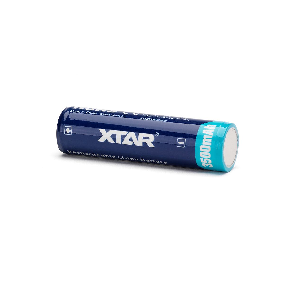 “XTAR 18650 3500mAh button top rechargeable Li-ion battery – High-capacity flashlight battery”