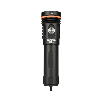 Acebeam D20 2.0 waterproof rechargeable dive flashlight with 2200 lumens brightness for underwater and marine use