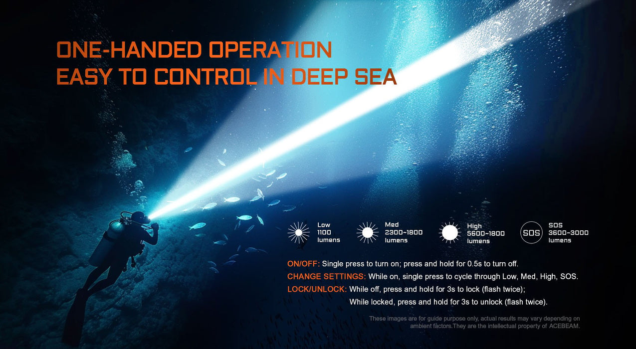 Acebeam D30 Diving Flashlight Flashlight Acebeam 