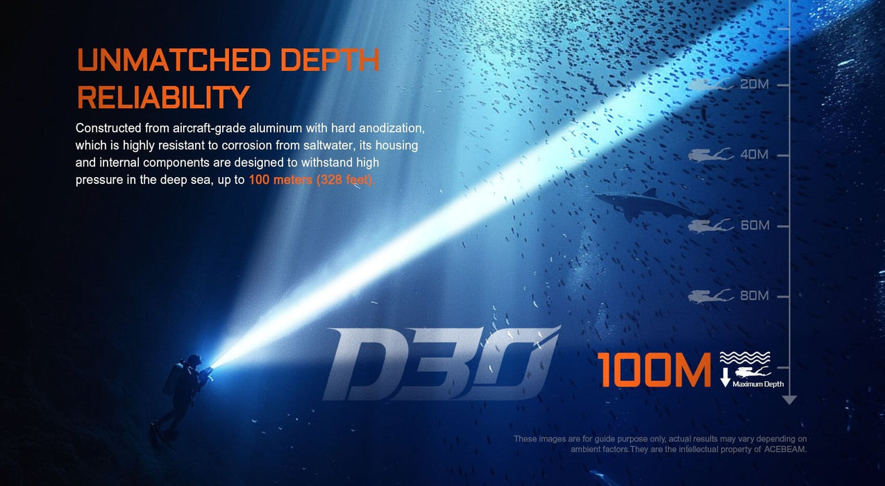 Acebeam D30 Diving Flashlight Flashlight Acebeam 