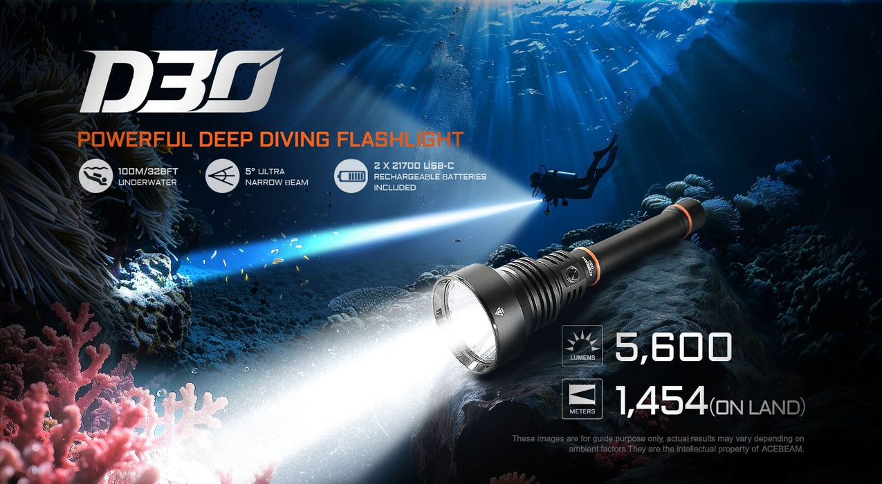 Acebeam D30 Diving Flashlight Flashlight Acebeam 