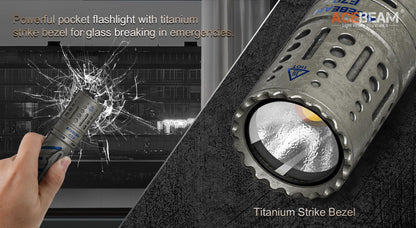 Acebeam E70-TI titanium EDC LED flashlight with 3750 lumens brightness for everyday carry and outdoor professional use