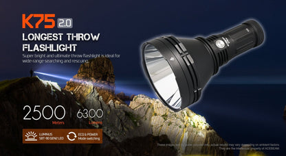 Acebeam K75 2.0 Professional Longest Throw Flashlight 6300 Lumens Flashlight Acebeam 