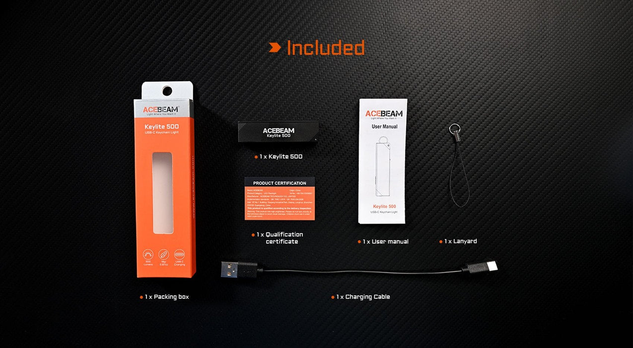 Acebeam Keylite 500 Lumen Keychain Flashlight - Options Keychain LED Flashlight Acebeam 
