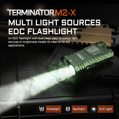 Acebeam Terminator M2-X Dual Head LEP/LED Flashlight ***Will ship around April 23rd*** Flashlight Acebeam 