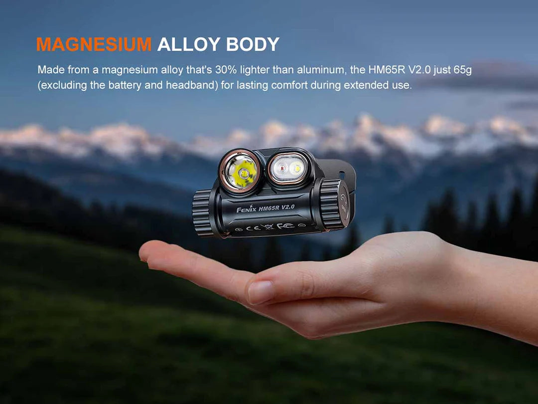 Fenix HM65R V2.0 – 2,200 Lumen Rechargeable Headlamp with Dual Beam &amp; Red Light ***Will ship around August 6th***