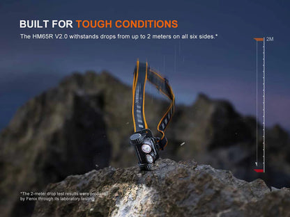 Fenix HM65R V2.0 – 2,200 Lumen Rechargeable Headlamp with Dual Beam &amp; Red Light ***Will ship around August 6th***
