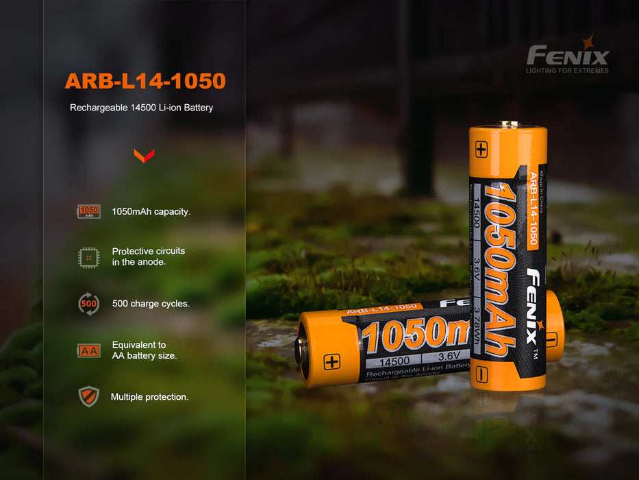 Fenix ARB-L14-1050 3.6V USB Rechargeable Li-ion AA Battery Battery Accessories Fenix 
