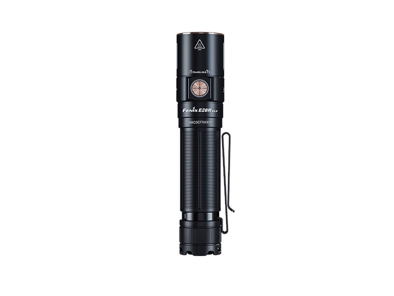 Fenix E28R V2 rechargeable EDC LED flashlight with 1700 lumens brightness for everyday carry, work, and outdoor lighting