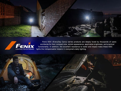 Fenix E28R V2 rechargeable EDC LED flashlight with 1700 lumens brightness for everyday carry, work, and outdoor lighting