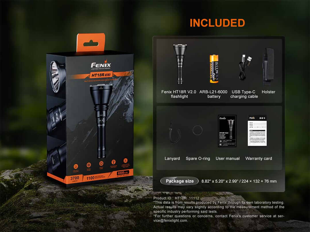 Fenix HT18R V2.0 LED Long-Range Rechargeable Flashlight